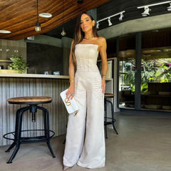 Camisole Tube Top Wide Leg Pants Women's Suit - Trendy Mix