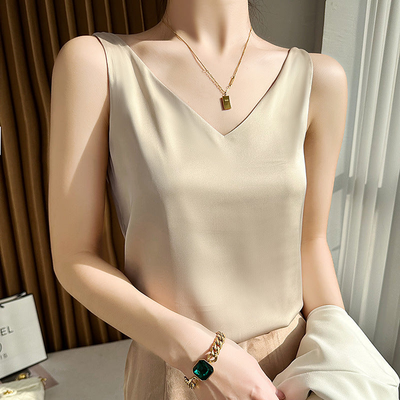 Plus Size Satin Vest Suit
