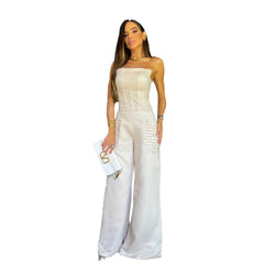 Camisole Tube Top Wide Leg Pants Women's Suit - Trendy Mix