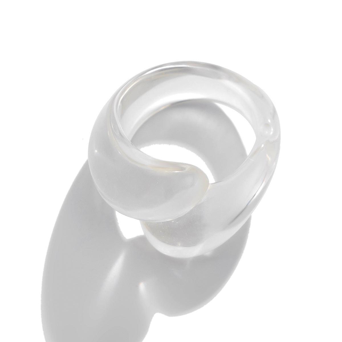 Irregular Double Water Drop Plastic Ring - Trendy Mix