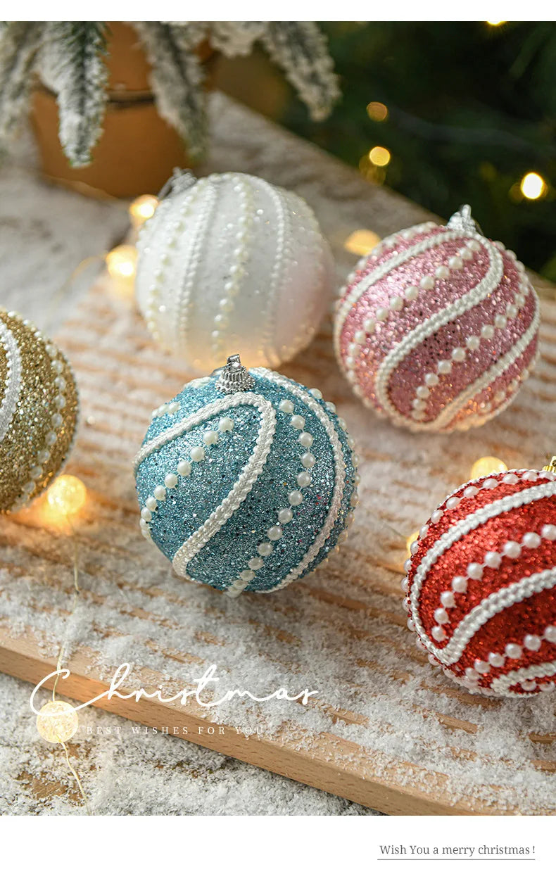 8cm Christmas Ball Tree Decoration Hanging Ornament Christmas Decoration Pendant Xmas Tree Home 2024 Navidad Natal New Year Gift