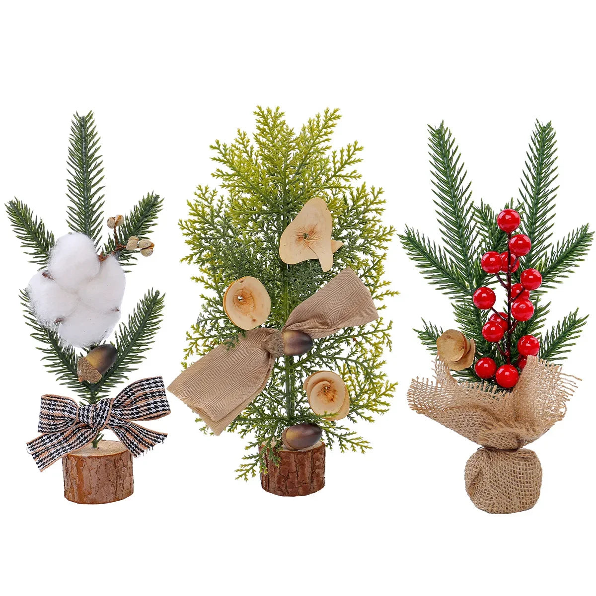 25CM Mini Christmas Decorations Desktop Small Christmas Tree Decoration Pottery Festival Scene Decor Arboles De Navidad