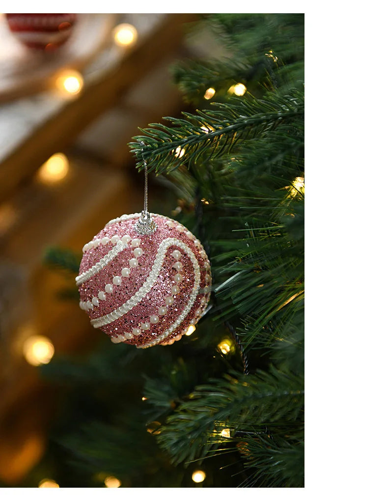 8cm Christmas Ball Tree Decoration Hanging Ornament Christmas Decoration Pendant Xmas Tree Home 2024 Navidad Natal New Year Gift