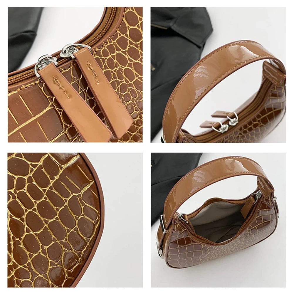 Retro Crocodile Print Chic Shoulder Bag - Trendy Mix