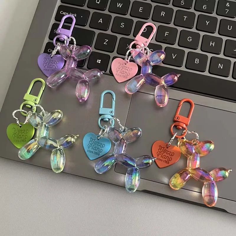 Candy-Colored Balloon Dog Keychain for Girls' Accessories