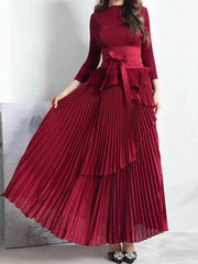 Pleated 2-Piece Party Dress Set for Women - Trendy Mix