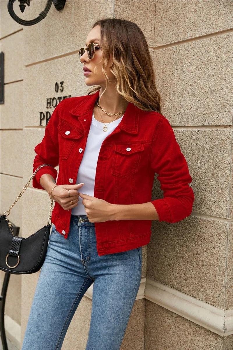 2024 Women's Slim Fit Short Denim Jacket