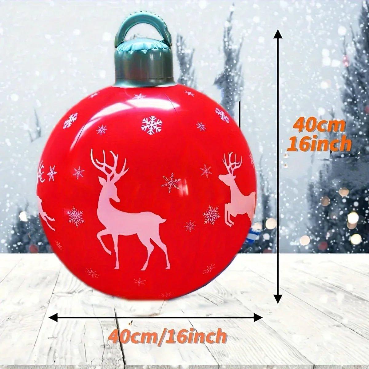 1Pc 40cm Christmas Decoration Ball Ornament PVC Inflatable Outdoor Holiday Yard Lawn Porch Decoration Navidad Foam Balls 2025 - Trendy Mix