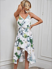 Chic Floral Print Midi Sundress - Trendy Mix