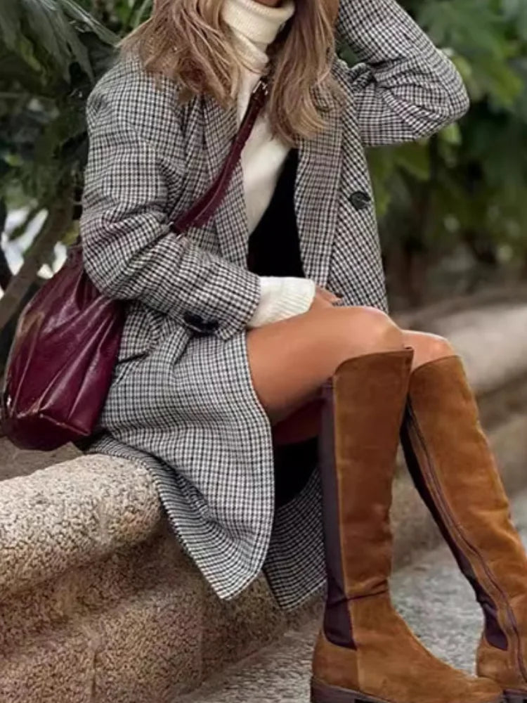 Chic Plaid Sophistication Coat