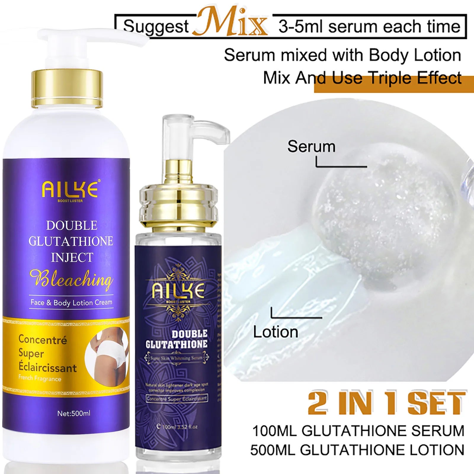 Korean Whitening Skincare Set with Double Glutathione & Skin Repair