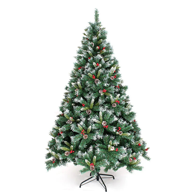 Artificial PVC Christmas Tree Red Fruit and Pinecones New Year Home Party Accessories Plastic Green Model Delicate Xmas Tree