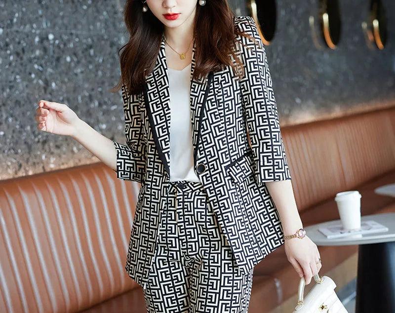 Tesco Formal Blazer For Women Jackets And Pants 2 Piece Set Business Suits Work Wear - Trendy Mix