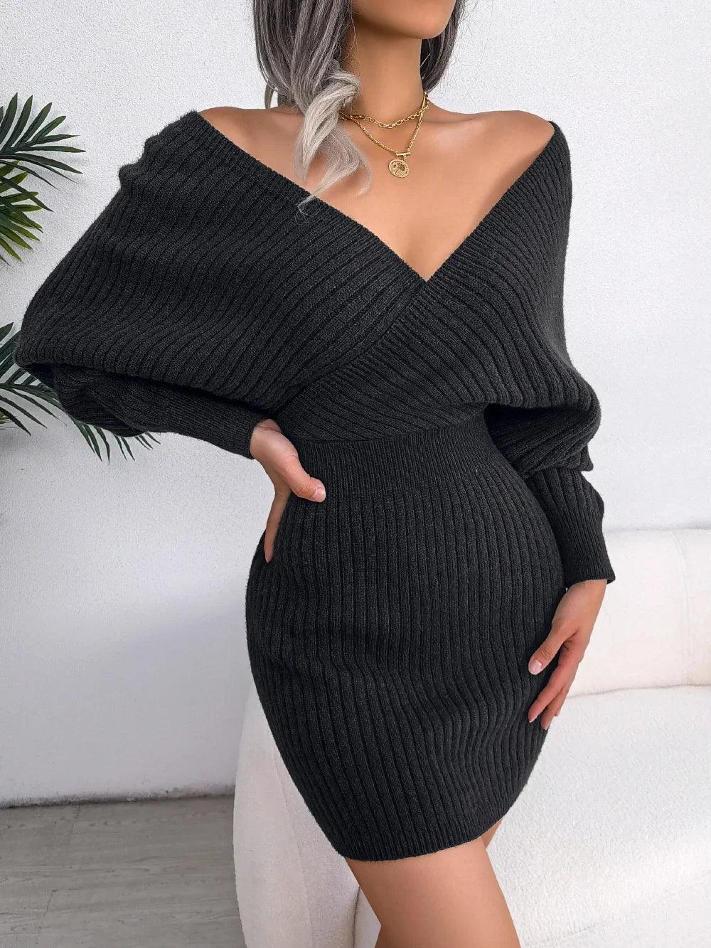 2024 Effortless Chic Bodycon Sweater Dress - Trendy Mix