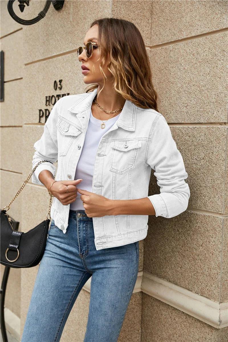 2024 Women's Slim Fit Short Denim Jacket