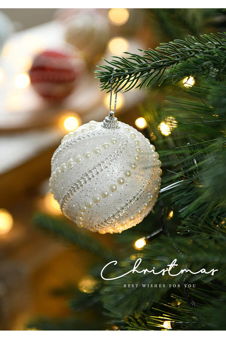 8cm Christmas Ball Tree Decoration Hanging Ornament Christmas Decoration Pendant Xmas Tree Home 2024 Navidad Natal New Year Gift