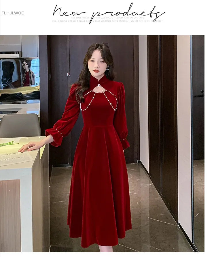 Chic Velvet Elegance Dress for Christmas and New Year