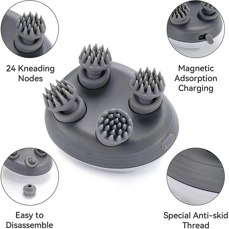 Electric scalp massager for deep relaxation and hair therapy.