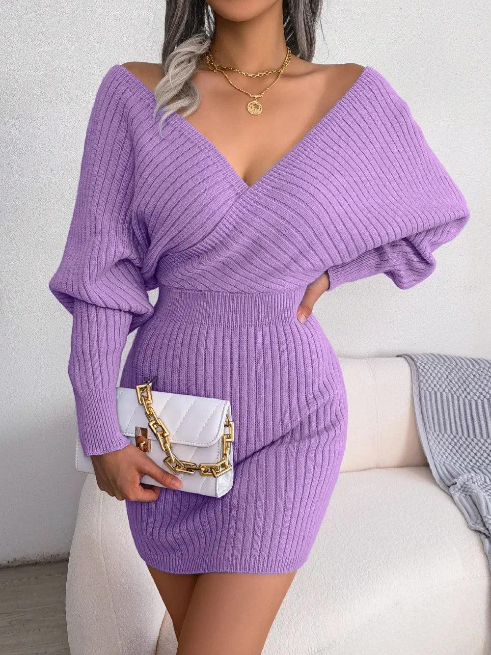 2024 Effortless Chic Bodycon Sweater Dress - Trendy Mix