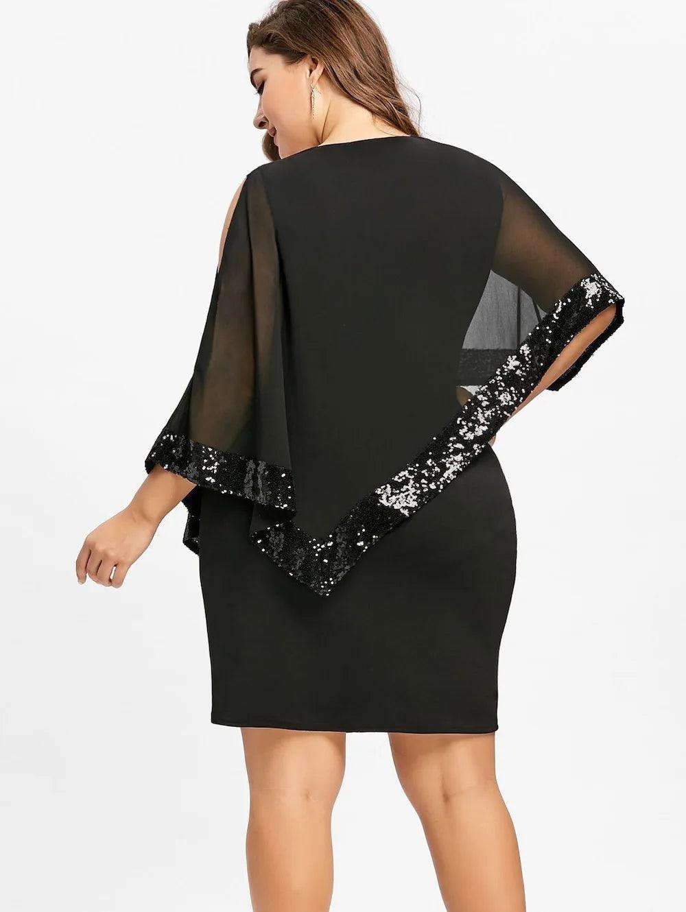 Sparkle & Sleek Off-Shoulder Mini Dress