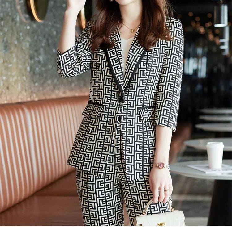 Tesco Formal Blazer For Women Jackets And Pants 2 Piece Set Business Suits Work Wear - Trendy Mix