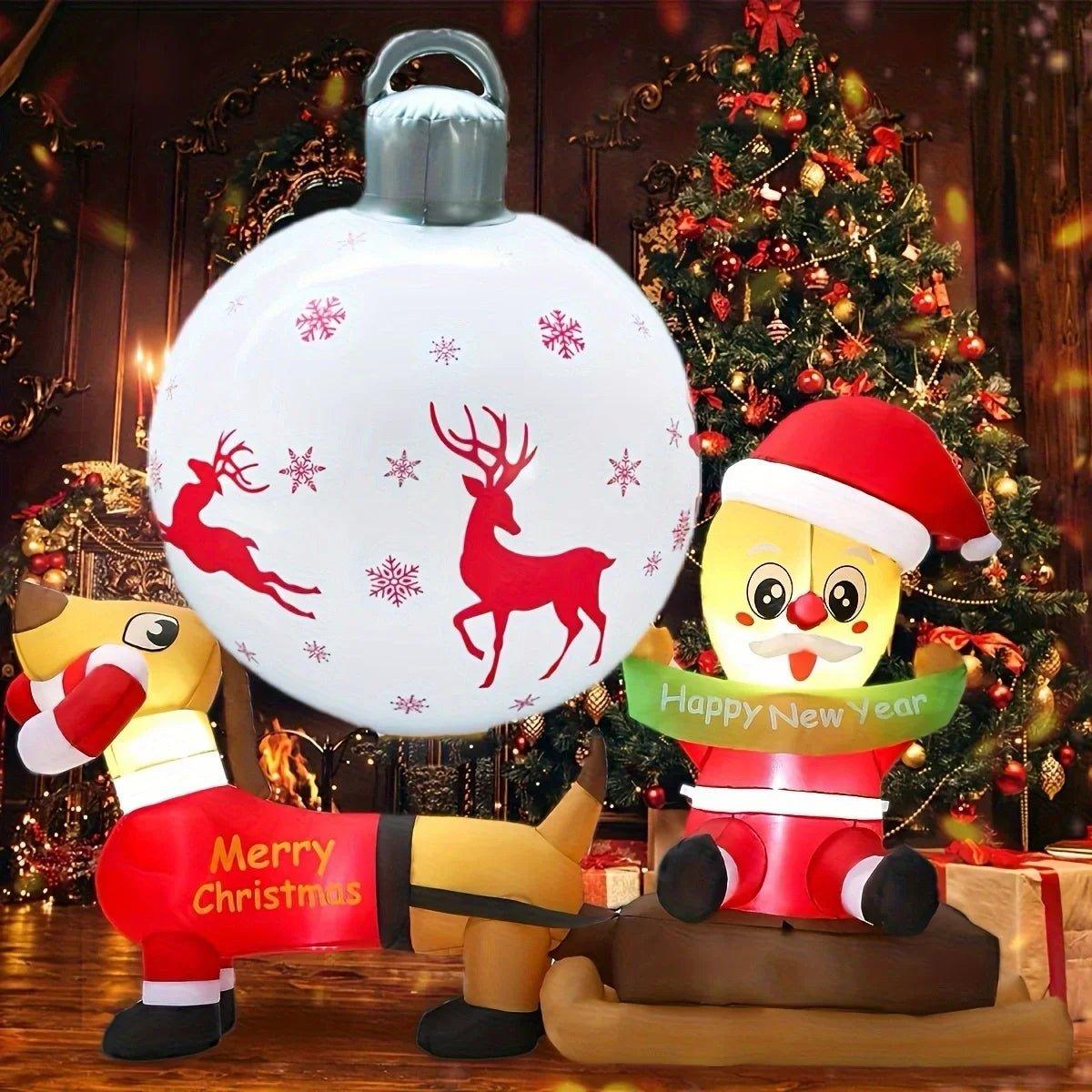 1Pc 40cm Christmas Decoration Ball Ornament PVC Inflatable Outdoor Holiday Yard Lawn Porch Decoration Navidad Foam Balls 2025 - Trendy Mix