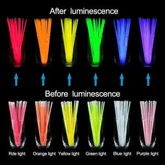 10/100Pcs Fluorescence Sticks Party Multicolor Glowing Bright Bendable Glow Bracelet Party Supplies Stick Bright Colorful Light - Trendy Mix