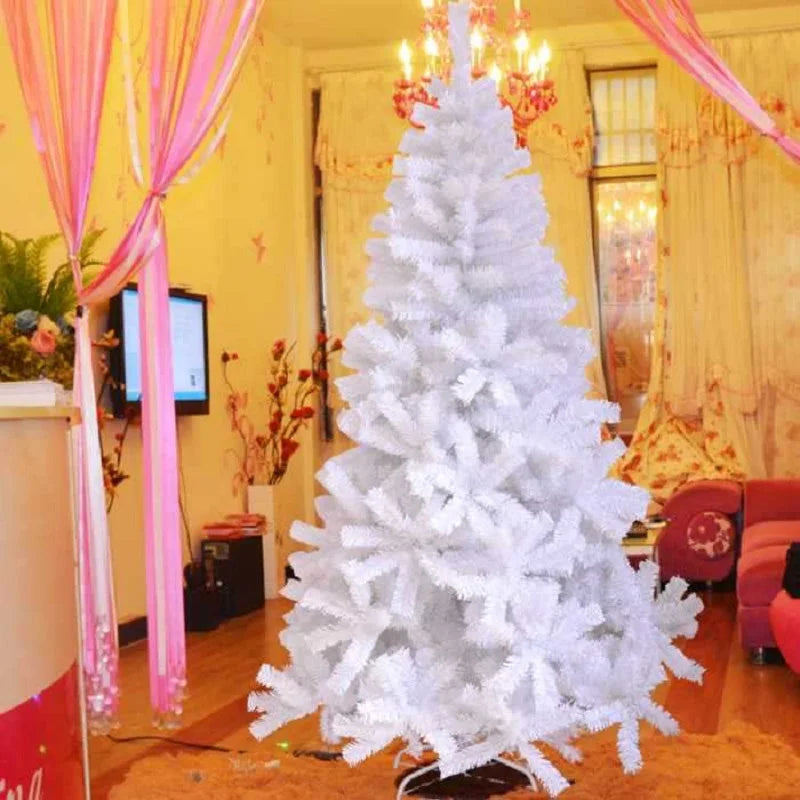 Artificial White PVC Christmas Tree with Metal Stand Encryption Xmax Tree Indoor and Outdoor Party Decoration 120cm to 300cm