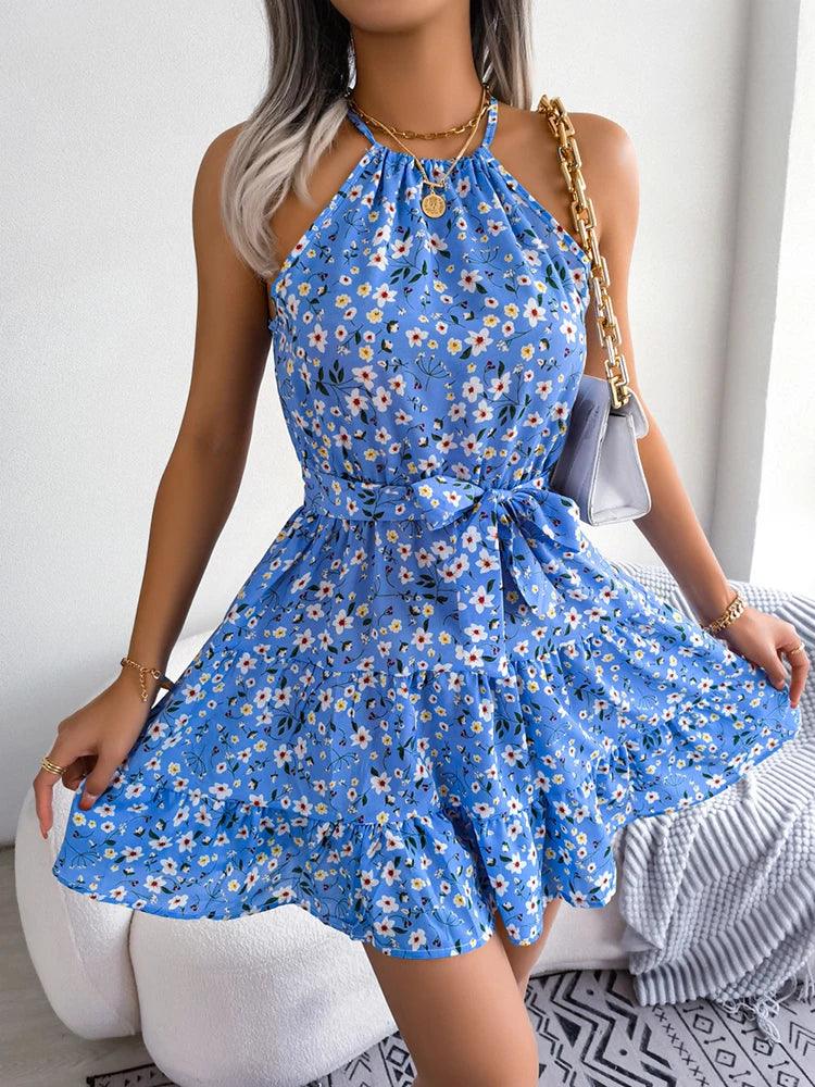 Floral Ruffle Beach Dress - Trendy Mix