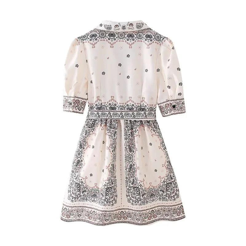 2024 Ethnic style With Belt Single Breasted Slim Dresses - Trendy Mix