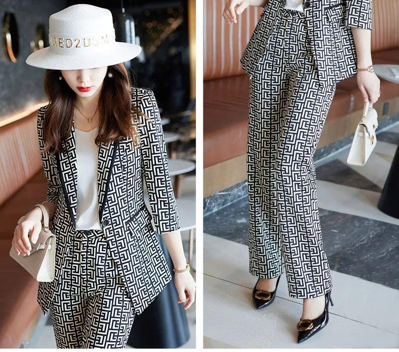 Tesco Formal Blazer For Women Jackets And Pants 2 Piece Set Business Suits Work Wear - Trendy Mix