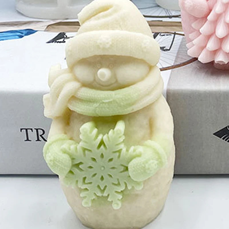 Christmas Snowman Aromatherapy Candle Silicone Mold DIY