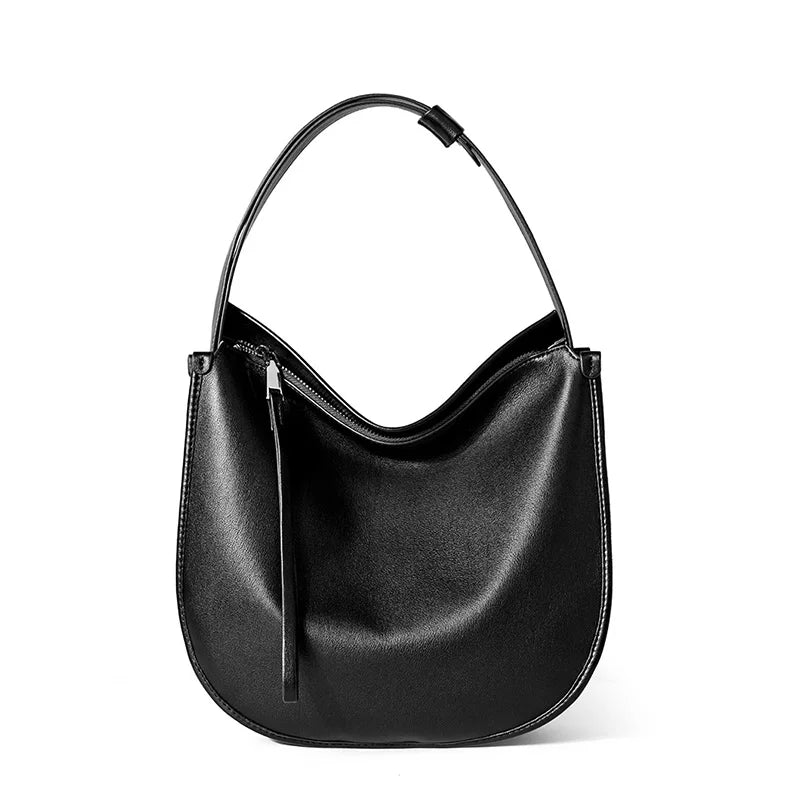 Classic Brown Leather Hobo Bag - Trendy Mix