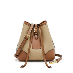 Chic Bucket Leather Crossbody Bag - Trendy Mix