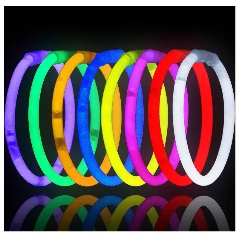 10/100Pcs Fluorescence Sticks Party Multicolor Glowing Bright Bendable Glow Bracelet Party Supplies Stick Bright Colorful Light - Trendy Mix