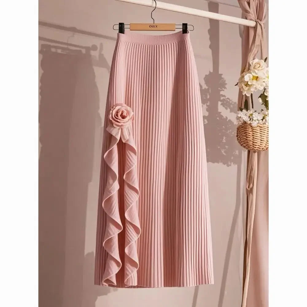 2025 High Waist A-line Skirt - Knitted Irregular style