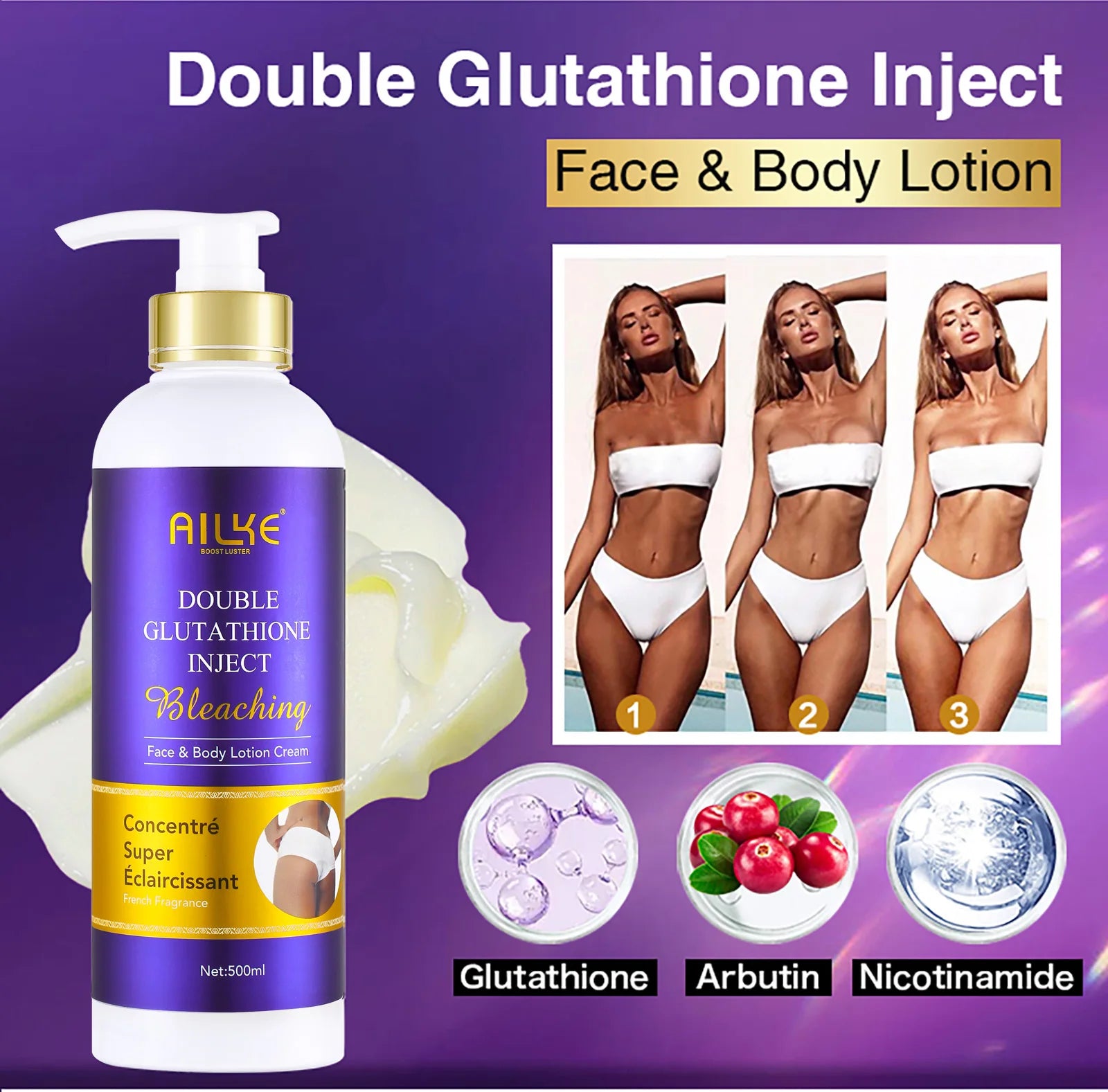 Korean Whitening Skincare Set with Double Glutathione & Skin Repair