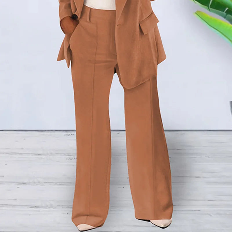 Spring Fall Fashion Women's Jacket Coat Pants 2 Piece Sets Office Lady Blazer Pants Sets Tracksuit Sets Female Coat Outfits New