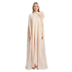 Classic Arabic Mother of the Bride Dresses Champagne High Neck Mother Gowns Chiffon 2024 Wedding Party Dresses Boho High Neck