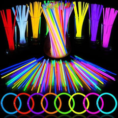 10/100Pcs Fluorescence Sticks Party Multicolor Glowing Bright Bendable Glow Bracelet Party Supplies Stick Bright Colorful Light - Trendy Mix