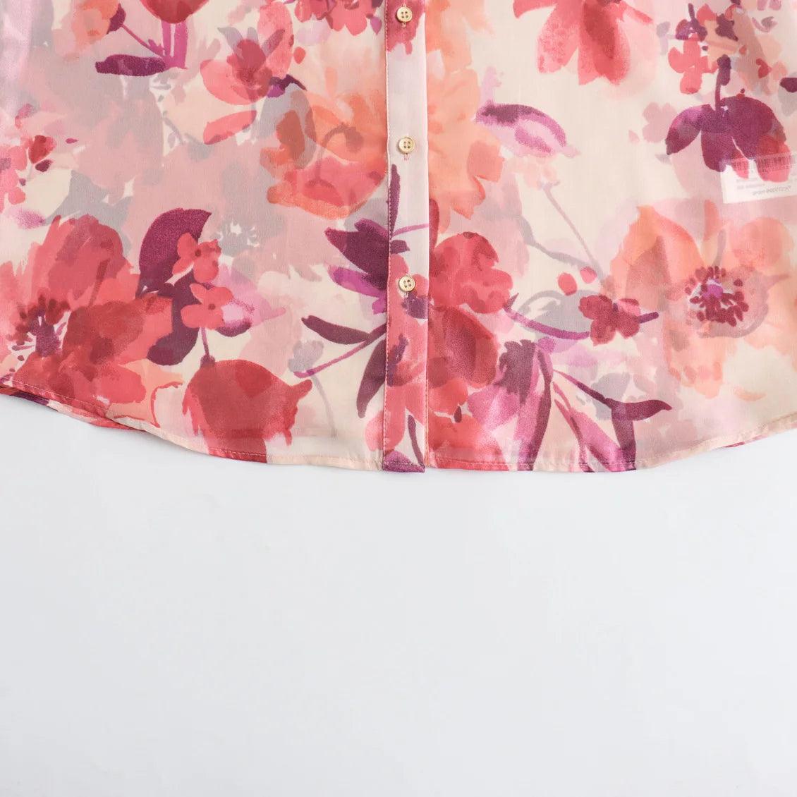 Elegant Casual Floral Print Two-Piece Set - Trendy Mix