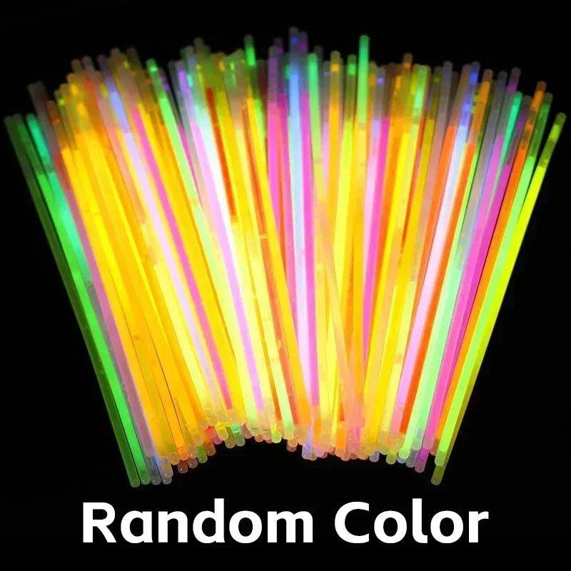 10/100Pcs Fluorescence Sticks Party Multicolor Glowing Bright Bendable Glow Bracelet Party Supplies Stick Bright Colorful Light - Trendy Mix