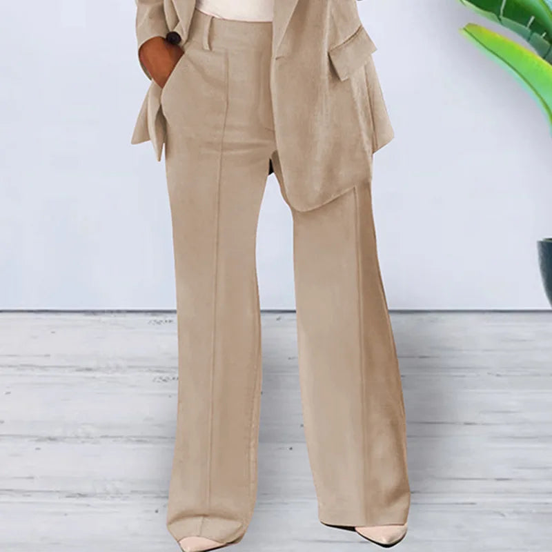 Spring Fall Fashion Women's Jacket Coat Pants 2 Piece Sets Office Lady Blazer Pants Sets Tracksuit Sets Female Coat Outfits New