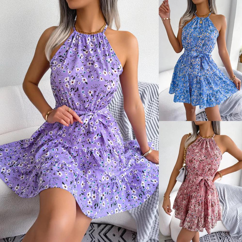 Floral Ruffle Beach Dress - Trendy Mix