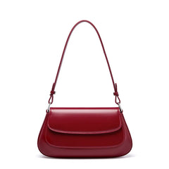 Elegant French-Style Leather Shoulder Bag - Trendy Mix