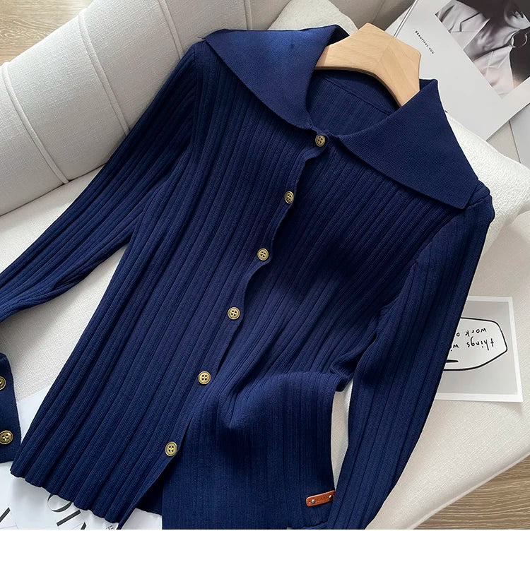 Women Knitted 2 Piece Suit Sweater cardigan Top And Pant Two Piece Set Matching Outfit  Stripe Elegant Chic Winter Clothing