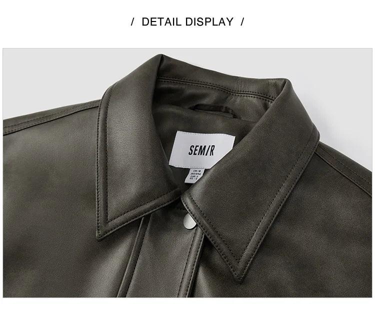 2024 Semir Textured PU Leather Jacket