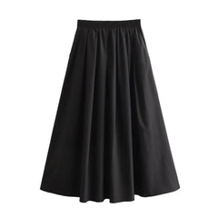 Chic Vintage Pleated A-Line Skirt - Trendy Mix