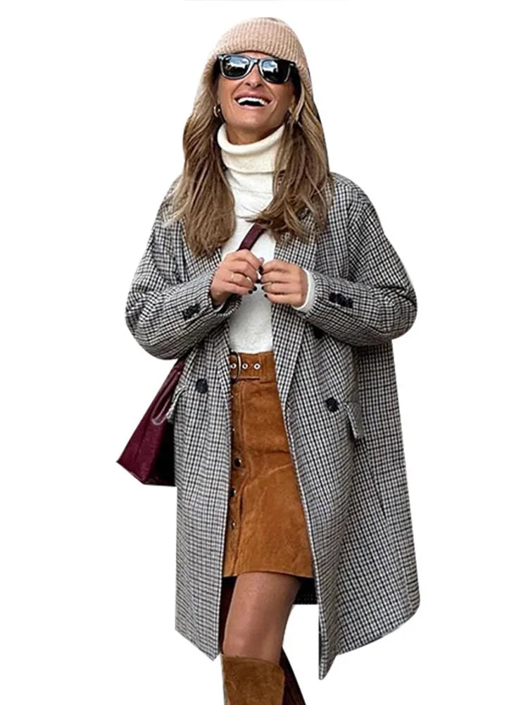 Chic Plaid Sophistication Coat