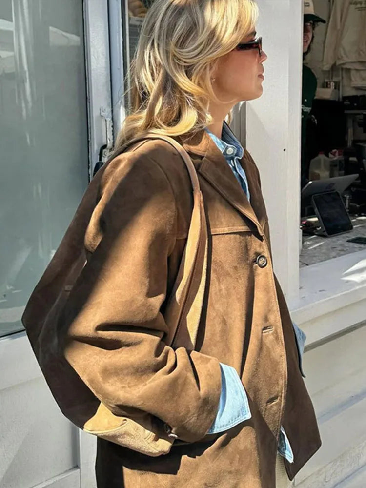 Vintage Luxe Suede Blazer – Autumn 2024 Edition